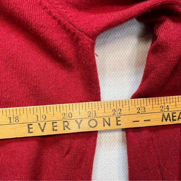 Brooks Brothers Mens V-Neck Wool Sweater Large Red Knit Pullover Cozy Casual - Picture 7 of 10